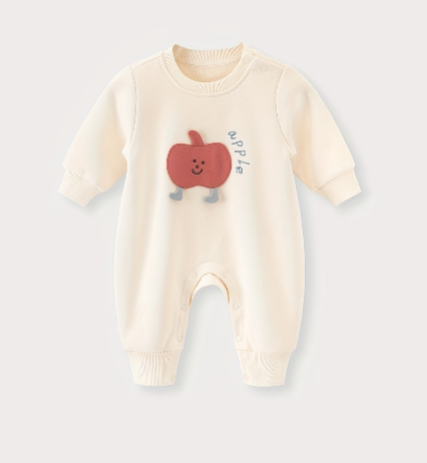 Combinaison bébé "Apple" en Coton Doux | Tenue Cocooning Fruitée et Adorable (garçon & fille)