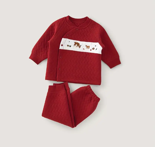 Conjunto rojo de 2 piezas "ELGURCOOC" | festivo y cálido