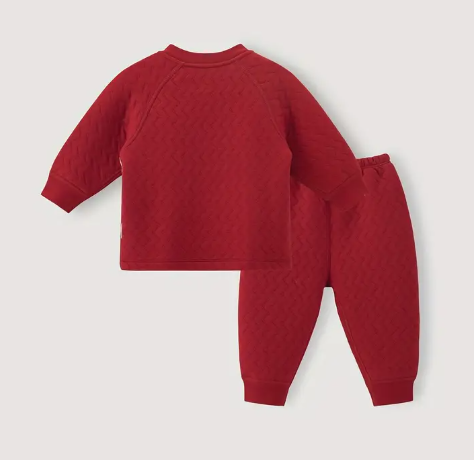 Conjunto rojo de 2 piezas "ELGURCOOC" | festivo y cálido