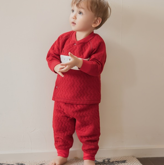 Conjunto rojo de 2 piezas "ELGURCOOC" | festivo y cálido