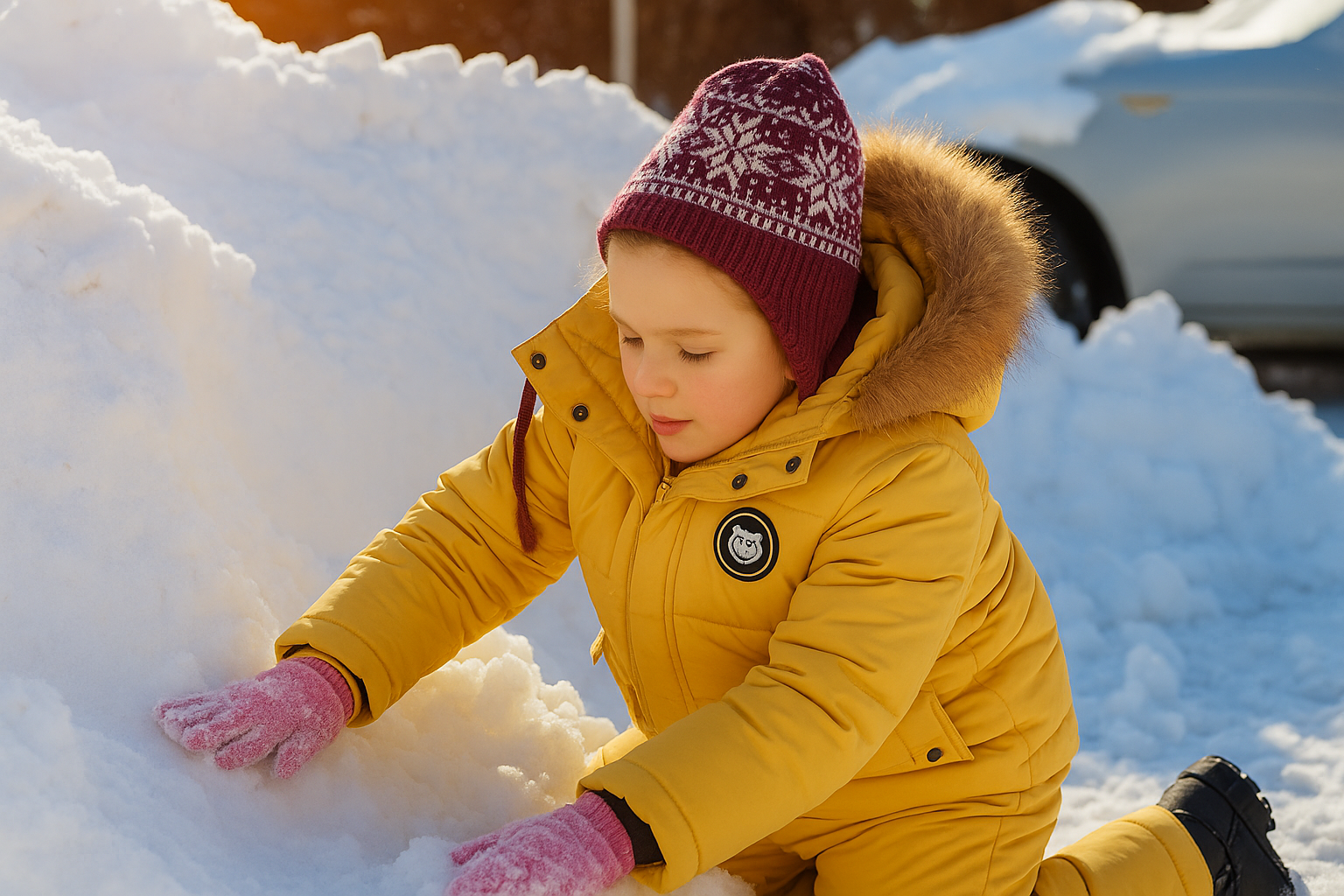 Conjunto de 2 piezas de pelele y chaqueta de plumas para bebé | WinterProtect