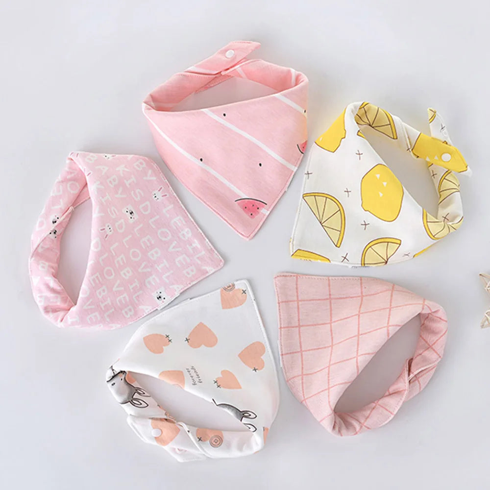 Double cotton triangle bib: drooling has never been so cute! (set of pieces)
