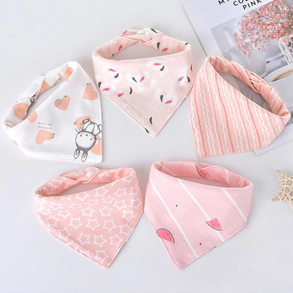 Double cotton triangle bib: drooling has never been so cute! (set of pieces)