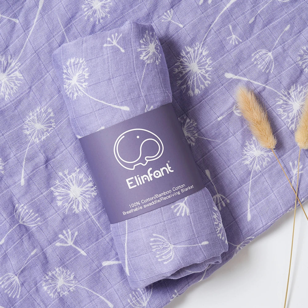 ✨Baby Receiving Blanket 120x110cm – Ultra Soft Cotton Muslin – Multi-purpose (bath, bed, stroller)