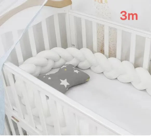 Braided crib bumper: ultra soft &amp; secure! (1m to 4m, several colors available)