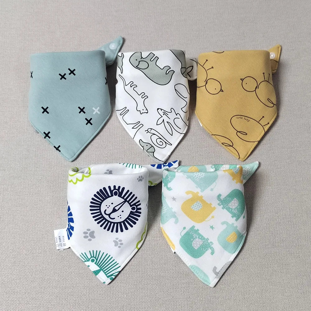 Double cotton triangle bib: drooling has never been so cute! (set of pieces)