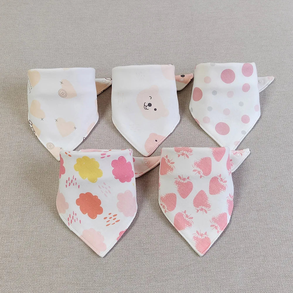 Double cotton triangle bib: drooling has never been so cute! (set of pieces)
