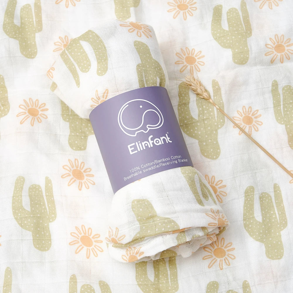 ✨Baby Receiving Blanket 120x110cm – Ultra Soft Cotton Muslin – Multi-purpose (bath, bed, stroller)