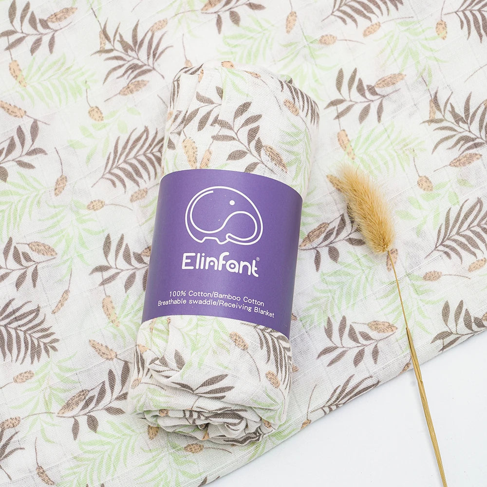 ✨Baby Receiving Blanket 120x110cm – Ultra Soft Cotton Muslin – Multi-purpose (bath, bed, stroller)
