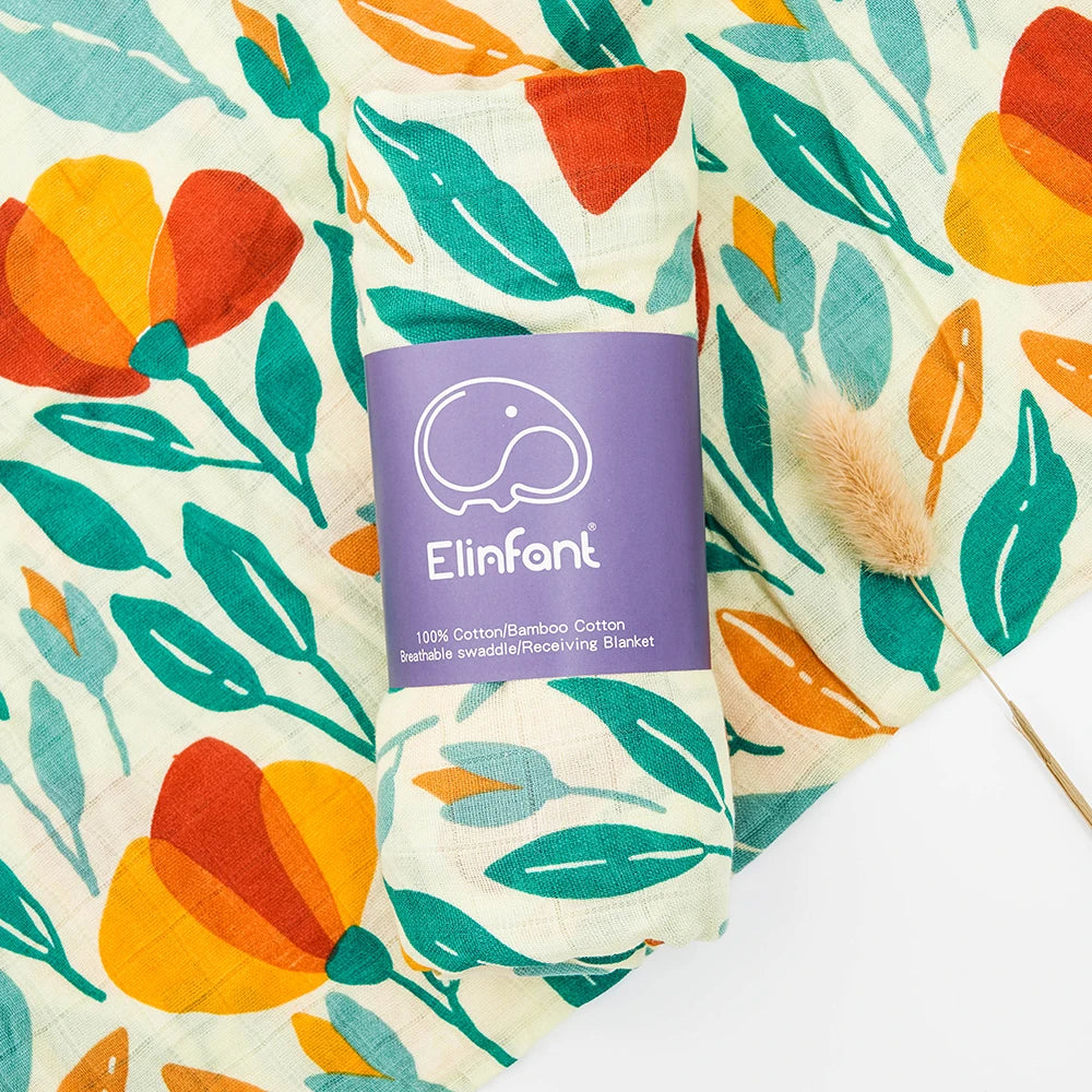 ✨Baby Receiving Blanket 120x110cm – Ultra Soft Cotton Muslin – Multi-purpose (bath, bed, stroller)