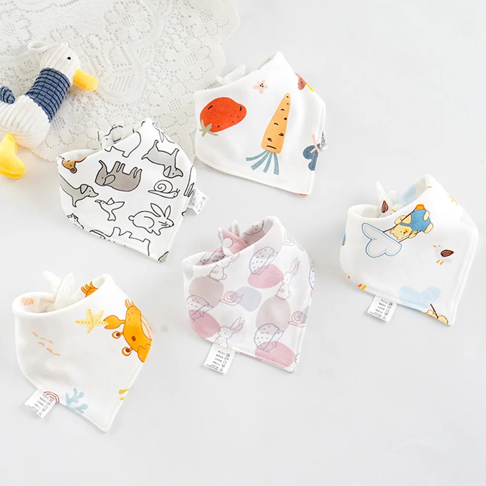 Double cotton triangle bib: drooling has never been so cute! (set of pieces)