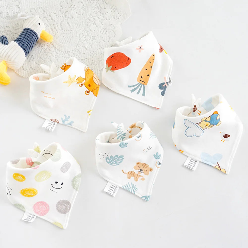 Double cotton triangle bib: drooling has never been so cute! (set of pieces)