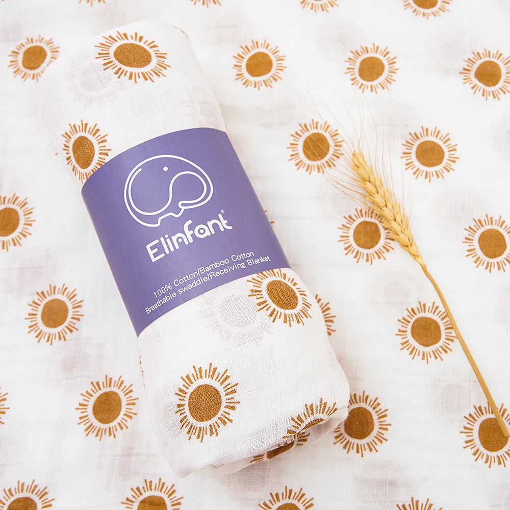 ✨Baby Receiving Blanket 120x110cm – Ultra Soft Cotton Muslin – Multi-purpose (bath, bed, stroller)