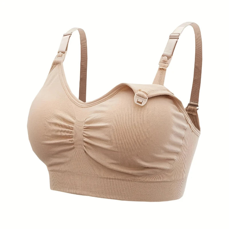 🤱 Soutien-gorge maternité sans armatures – respirant, clips d’allaitement, maintien anti-relâchement
