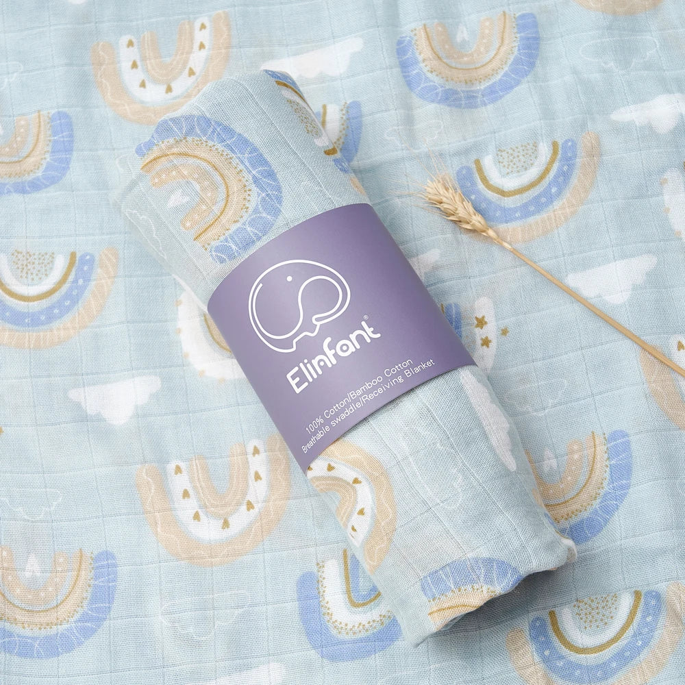 ✨Baby Receiving Blanket 120x110cm – Ultra Soft Cotton Muslin – Multi-purpose (bath, bed, stroller)