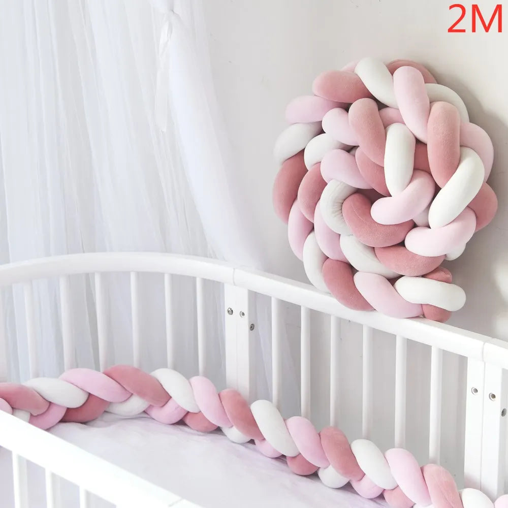 Braided crib bumper: ultra soft &amp; secure! (1m to 4m, several colors available)