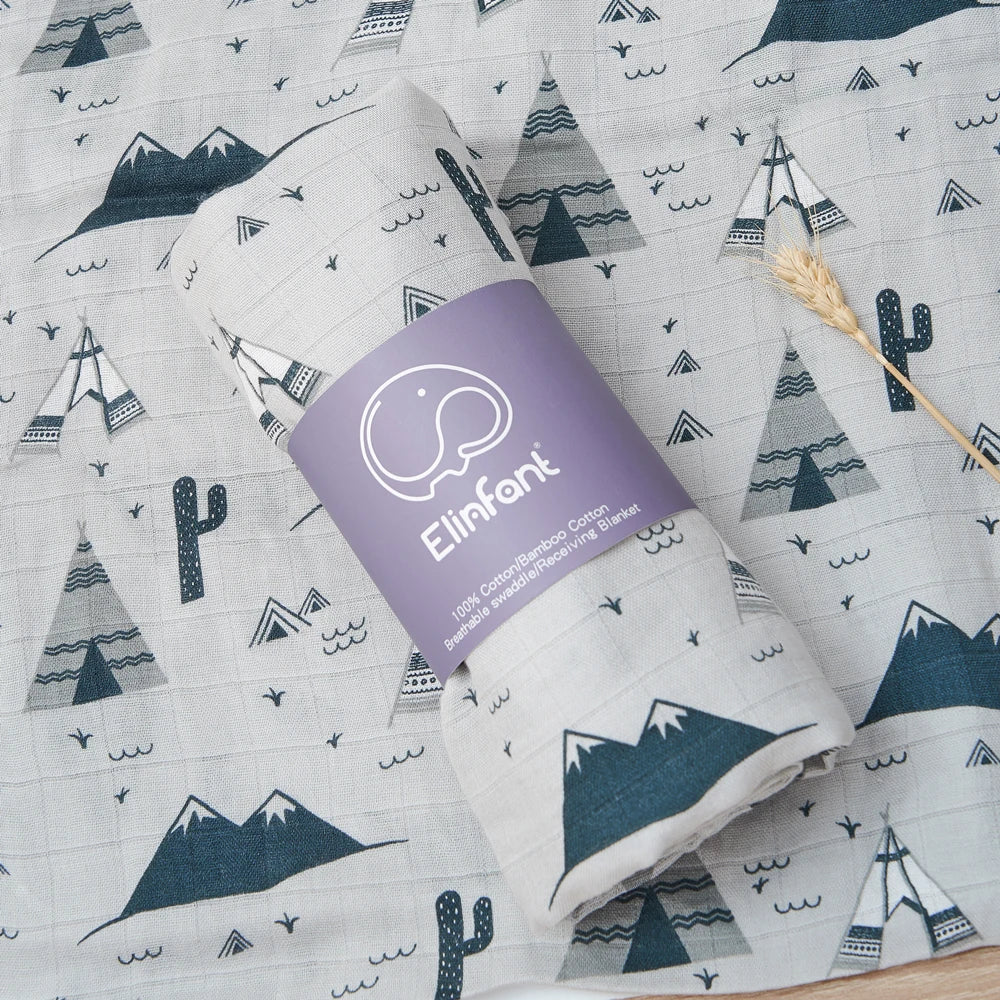 ✨Baby Receiving Blanket 120x110cm – Ultra Soft Cotton Muslin – Multi-purpose (bath, bed, stroller)