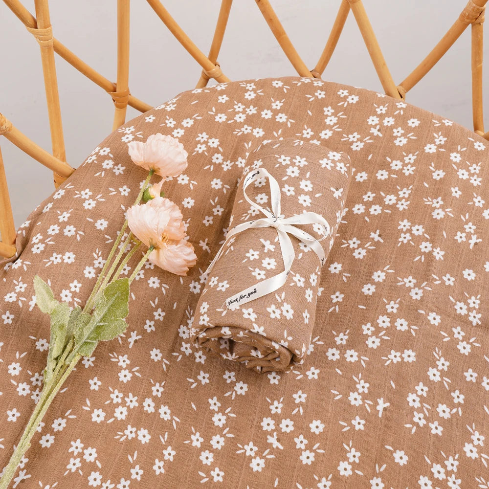 ✨Baby Receiving Blanket 120x110cm – Ultra Soft Cotton Muslin – Multi-purpose (bath, bed, stroller)