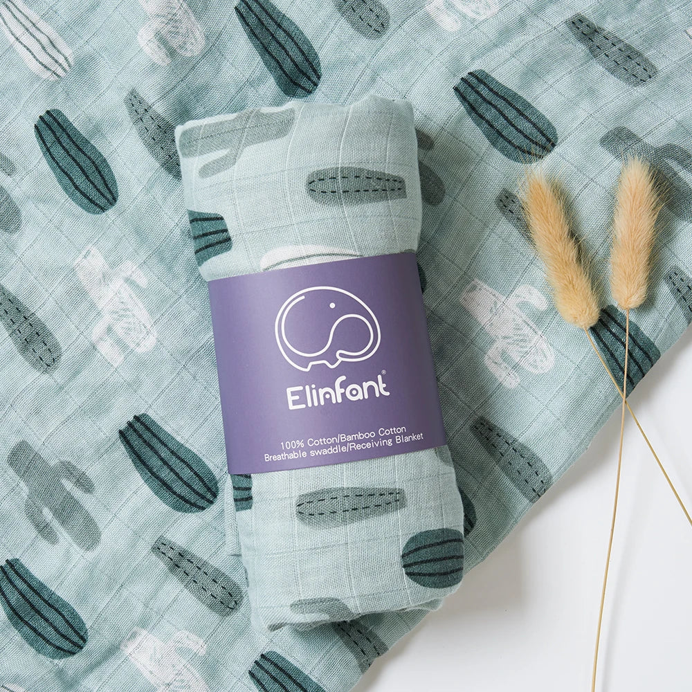 ✨Baby Receiving Blanket 120x110cm – Ultra Soft Cotton Muslin – Multi-purpose (bath, bed, stroller)