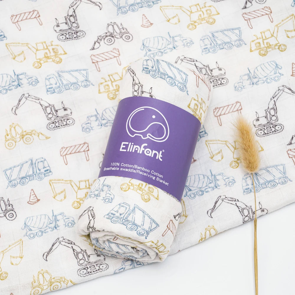 ✨Baby Receiving Blanket 120x110cm – Ultra Soft Cotton Muslin – Multi-purpose (bath, bed, stroller)