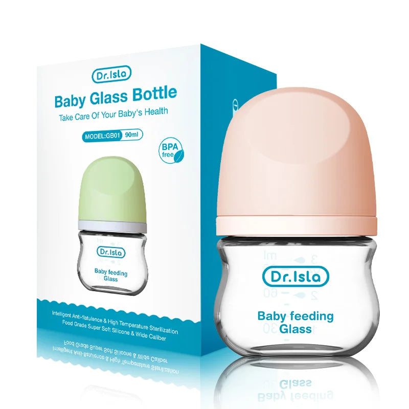 "Dr. Isla" anti-reflux glass bottles - 90ML / 160ML: the perfect ally for newborns
