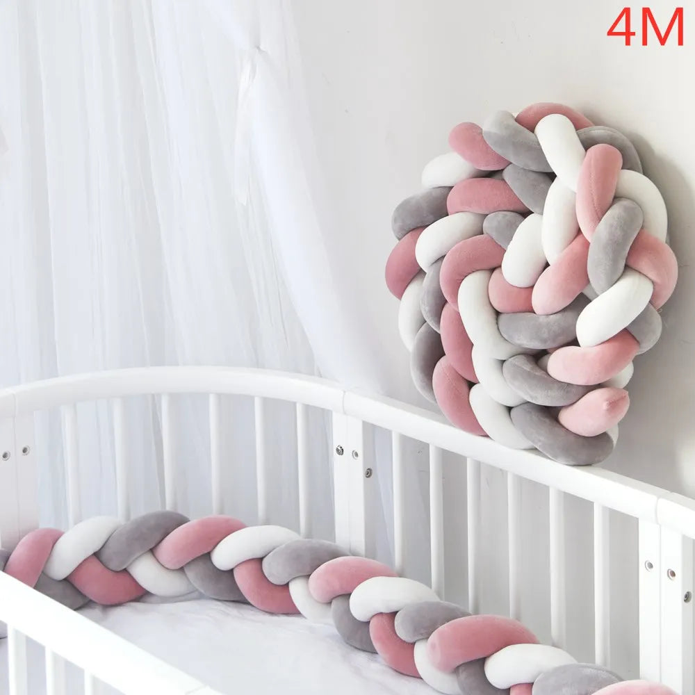 Braided crib bumper: ultra soft &amp; secure! (1m to 4m, several colors available)