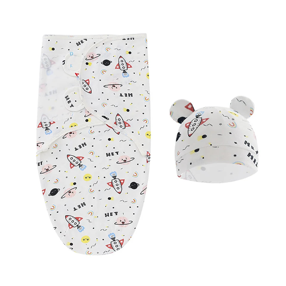 🛌Newborn Sleeping Bag + Hat (0-3 Months) – Summer – Breathable &amp; Soft Cotton