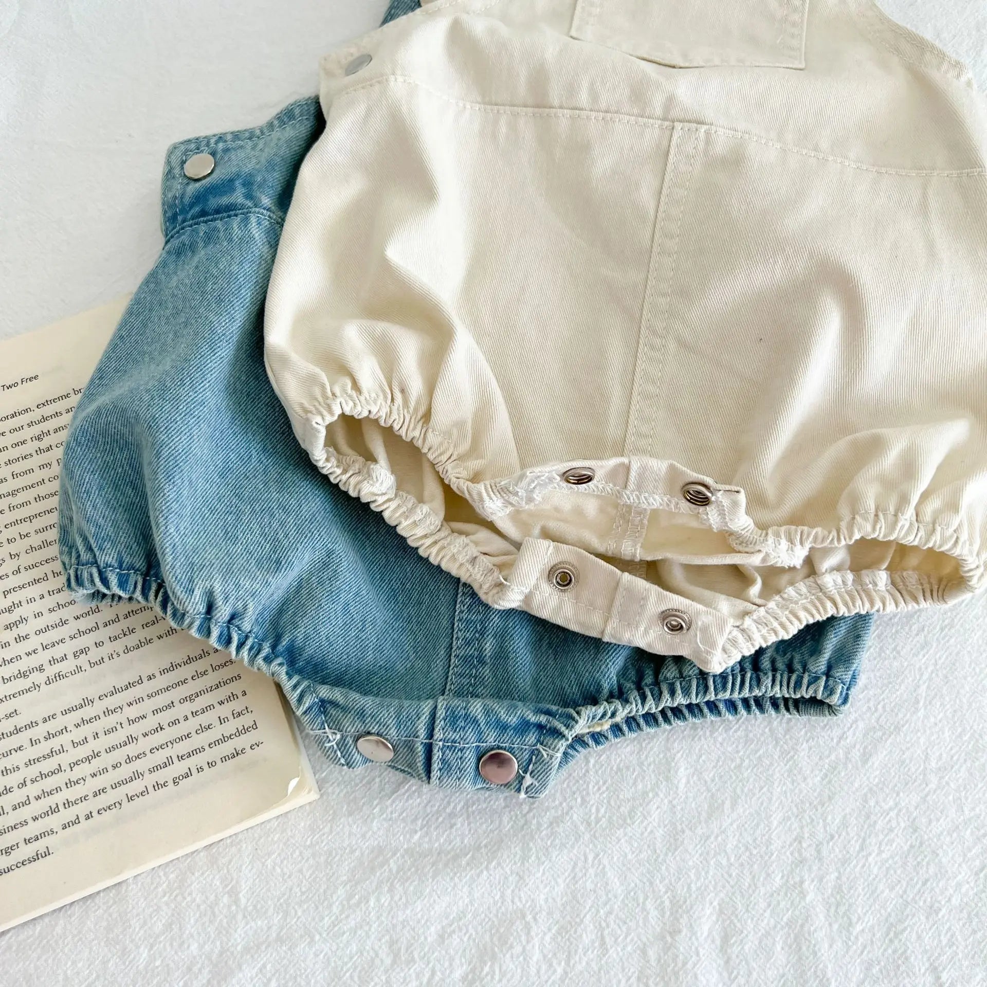 Denim romper: a trendy look (boys and girls)