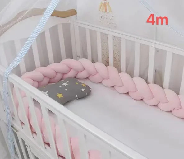Braided crib bumper: ultra soft &amp; secure! (1m to 4m, several colors available)