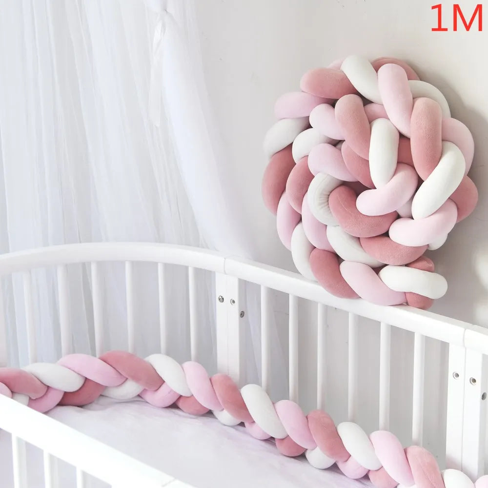 Braided crib bumper: ultra soft &amp; secure! (1m to 4m, several colors available)