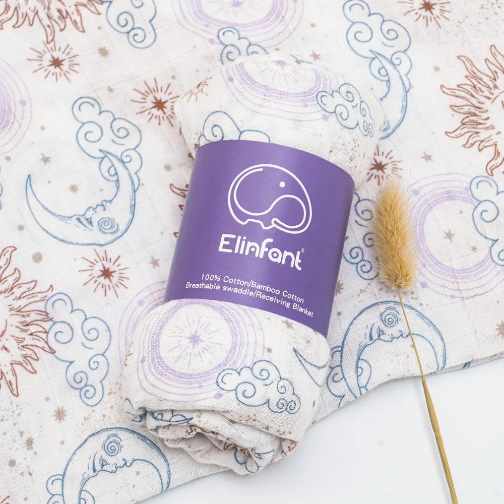 ✨Baby Receiving Blanket 120x110cm – Ultra Soft Cotton Muslin – Multi-purpose (bath, bed, stroller)