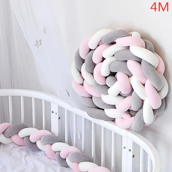 Braided crib bumper: ultra soft &amp; secure! (1m to 4m, several colors available)