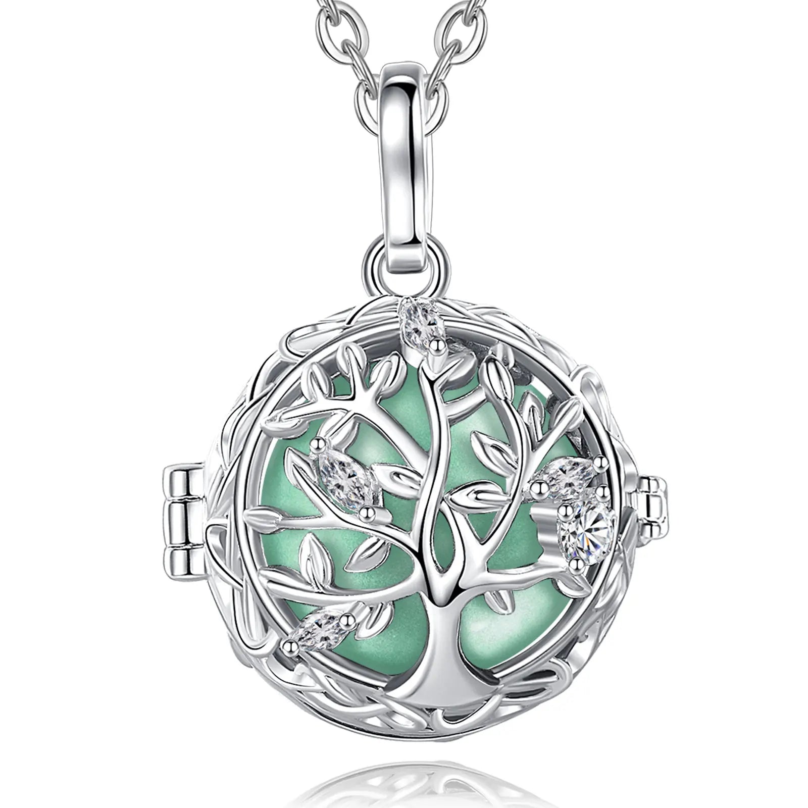 Collar con bola de embarazo Eudora: colgante de “árbol de la vida”, bola musical de 18 mm, joyería DIY