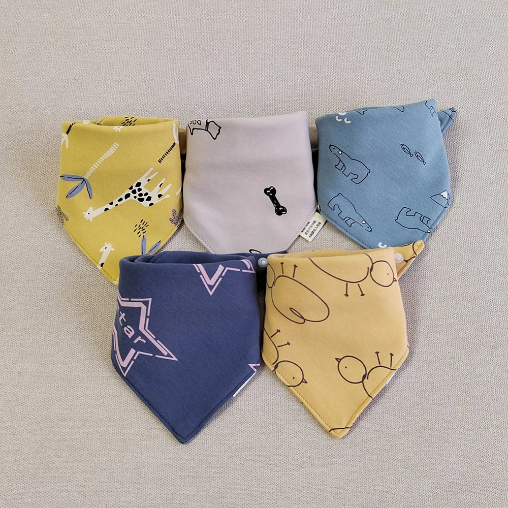 Double cotton triangle bib: drooling has never been so cute! (set of pieces)