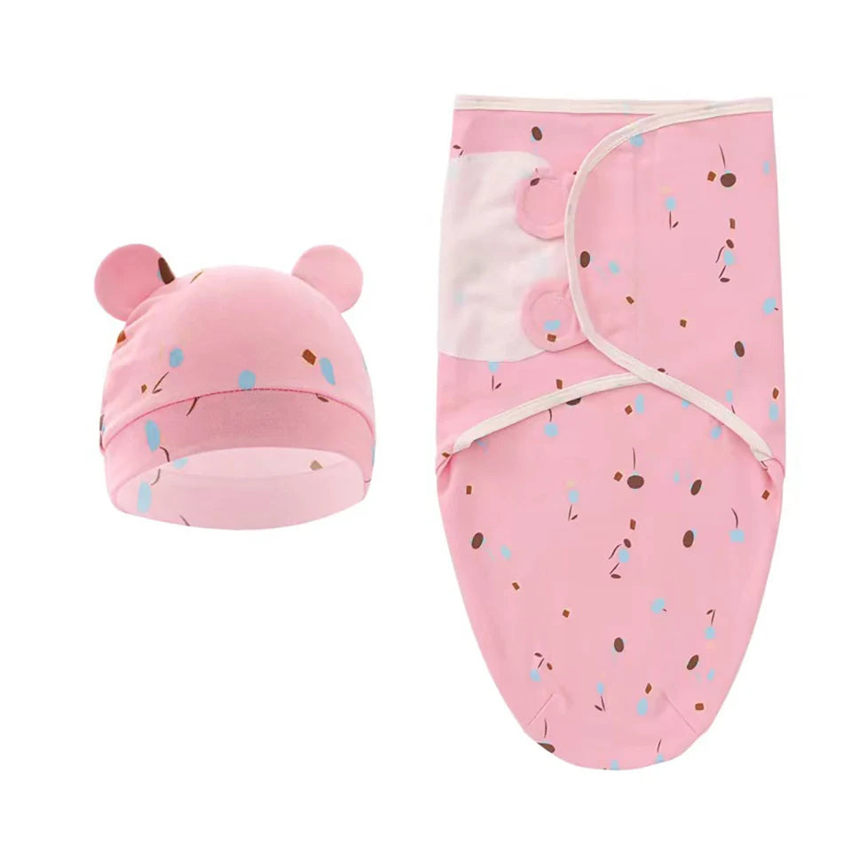 🛌Newborn Sleeping Bag + Hat (0-3 Months) – Summer – Breathable &amp; Soft Cotton