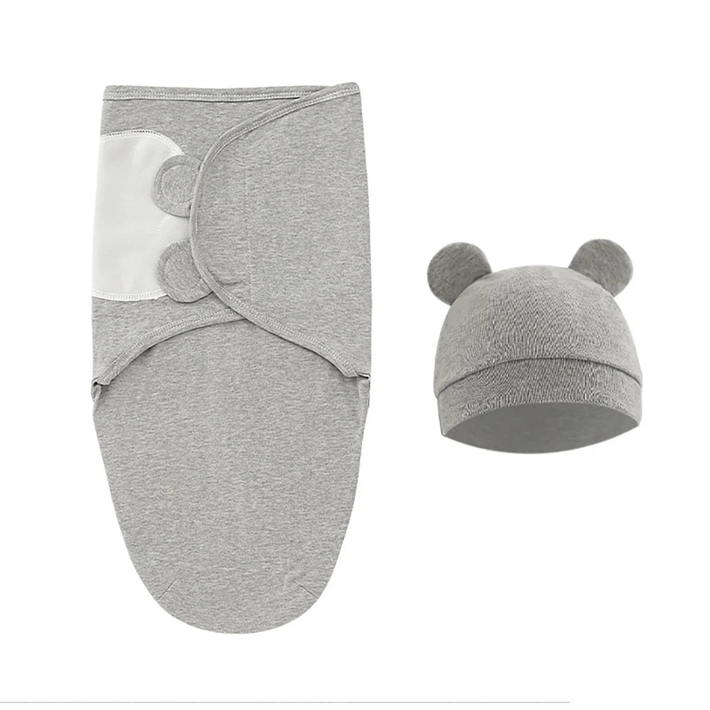 🛌Newborn Sleeping Bag + Hat (0-3 Months) – Summer – Breathable &amp; Soft Cotton
