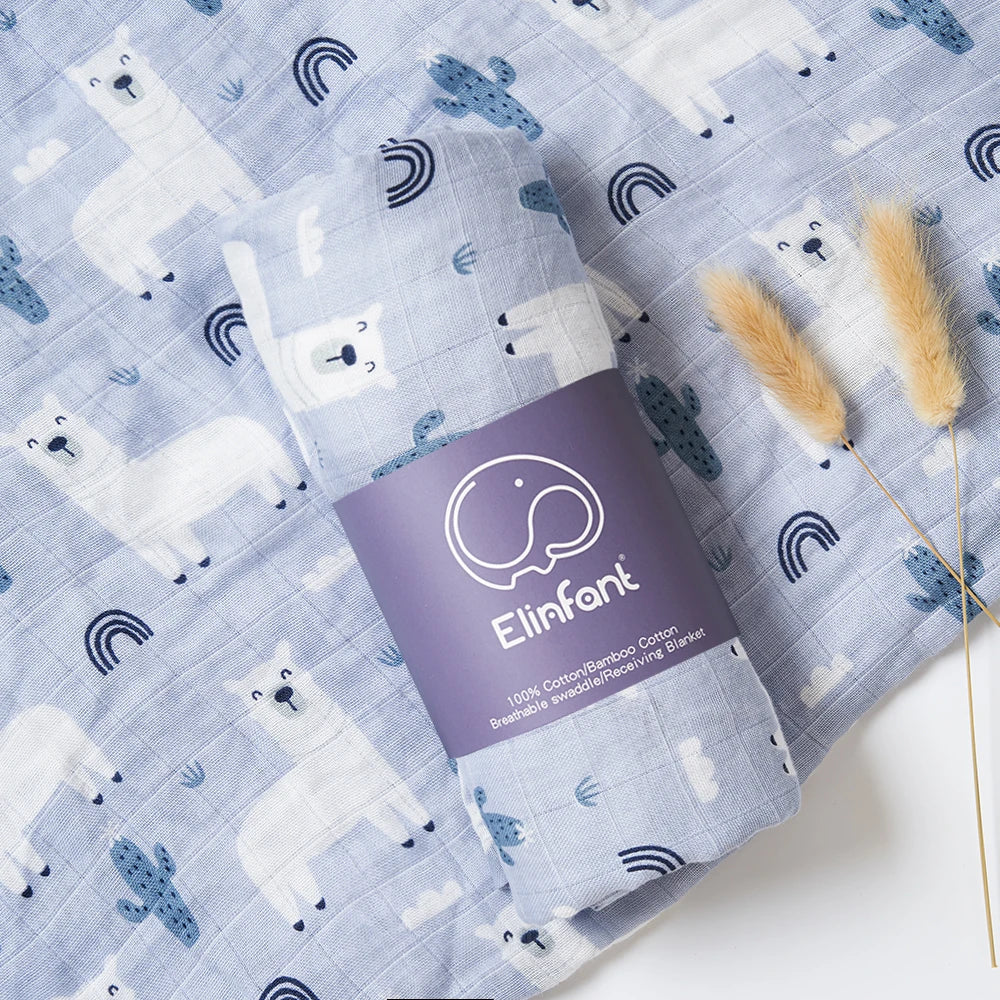 ✨Baby Receiving Blanket 120x110cm – Ultra Soft Cotton Muslin – Multi-purpose (bath, bed, stroller)