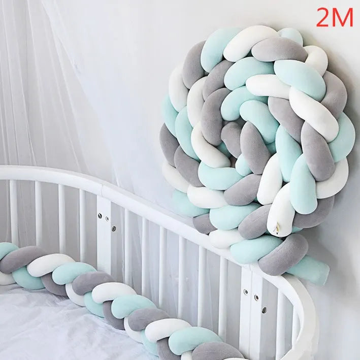 Braided crib bumper: ultra soft &amp; secure! (1m to 4m, several colors available)