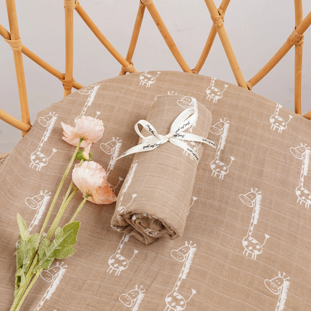 ✨Baby Receiving Blanket 120x110cm – Ultra Soft Cotton Muslin – Multi-purpose (bath, bed, stroller)