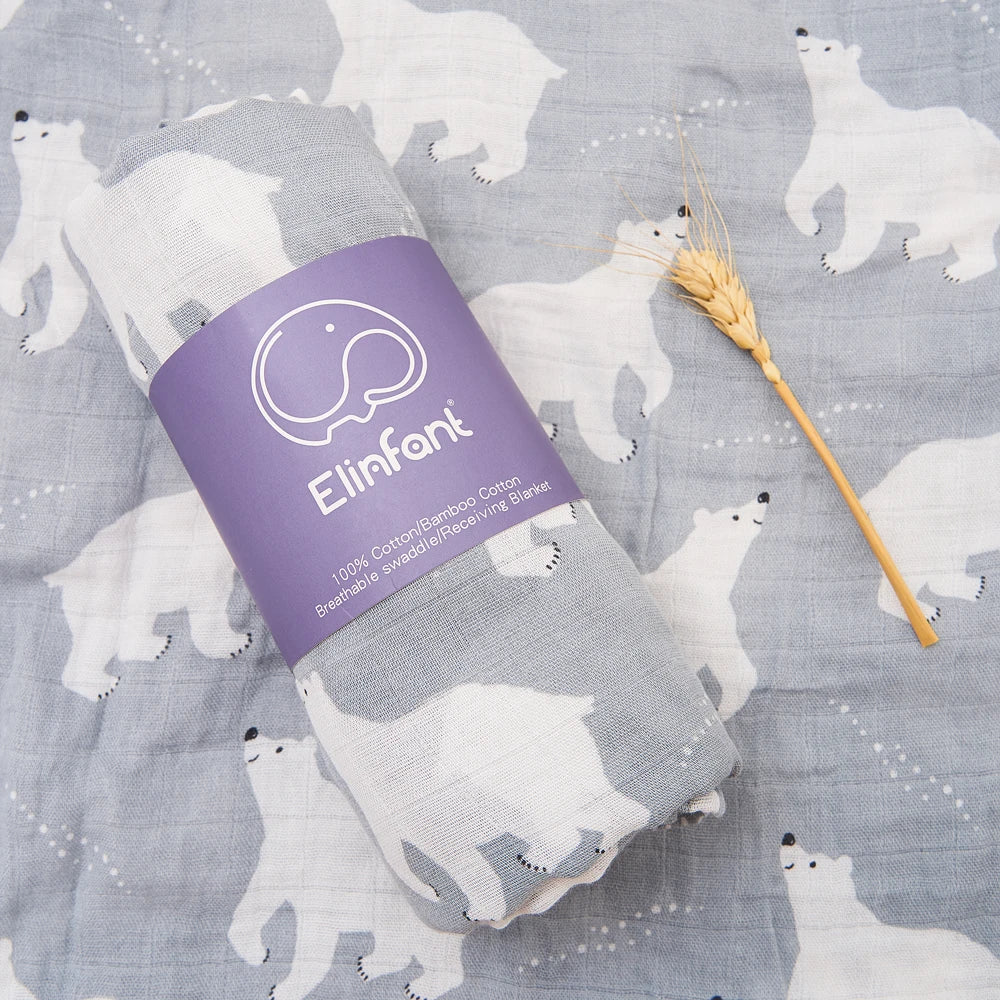 ✨Baby Receiving Blanket 120x110cm – Ultra Soft Cotton Muslin – Multi-purpose (bath, bed, stroller)