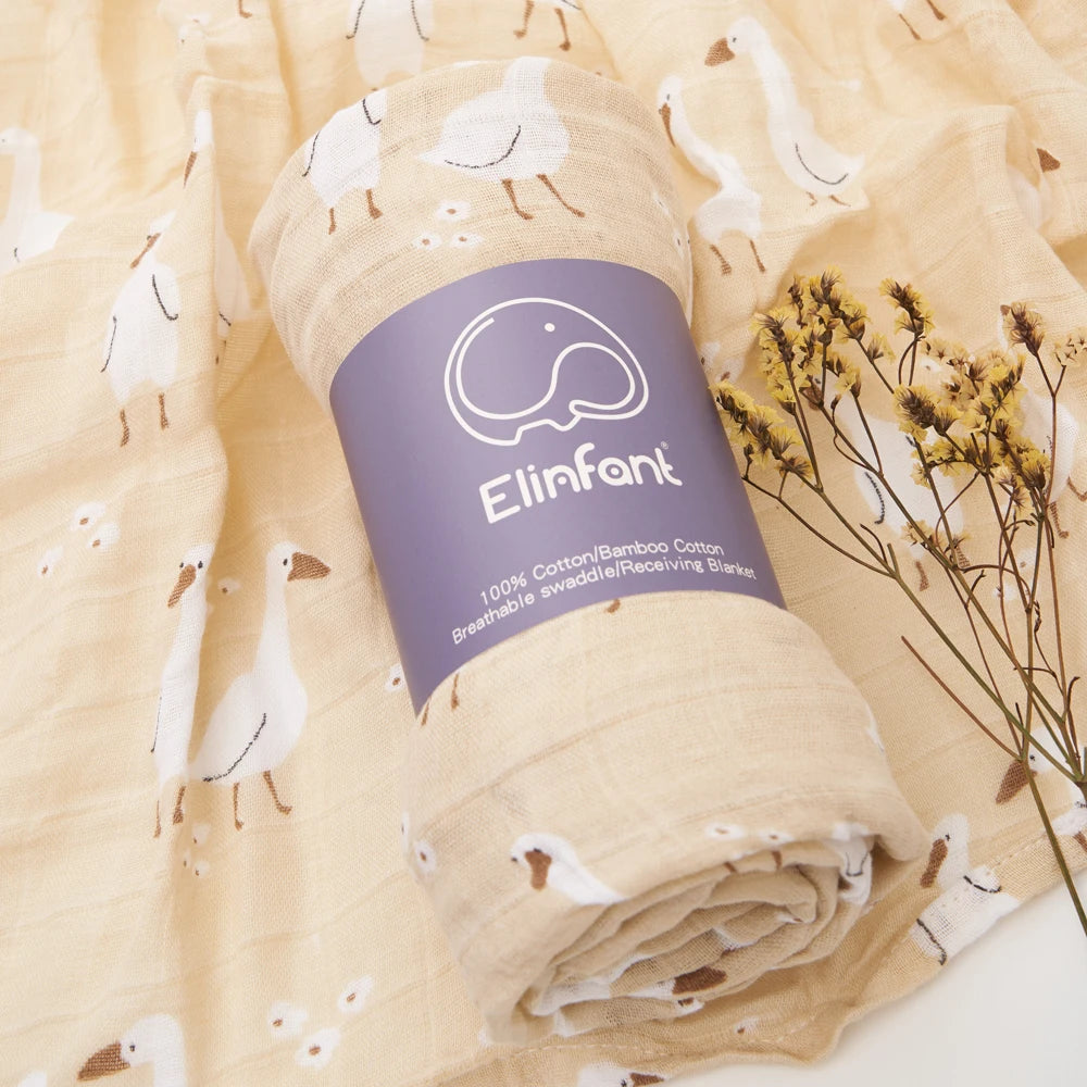 ✨Baby Receiving Blanket 120x110cm – Ultra Soft Cotton Muslin – Multi-purpose (bath, bed, stroller)