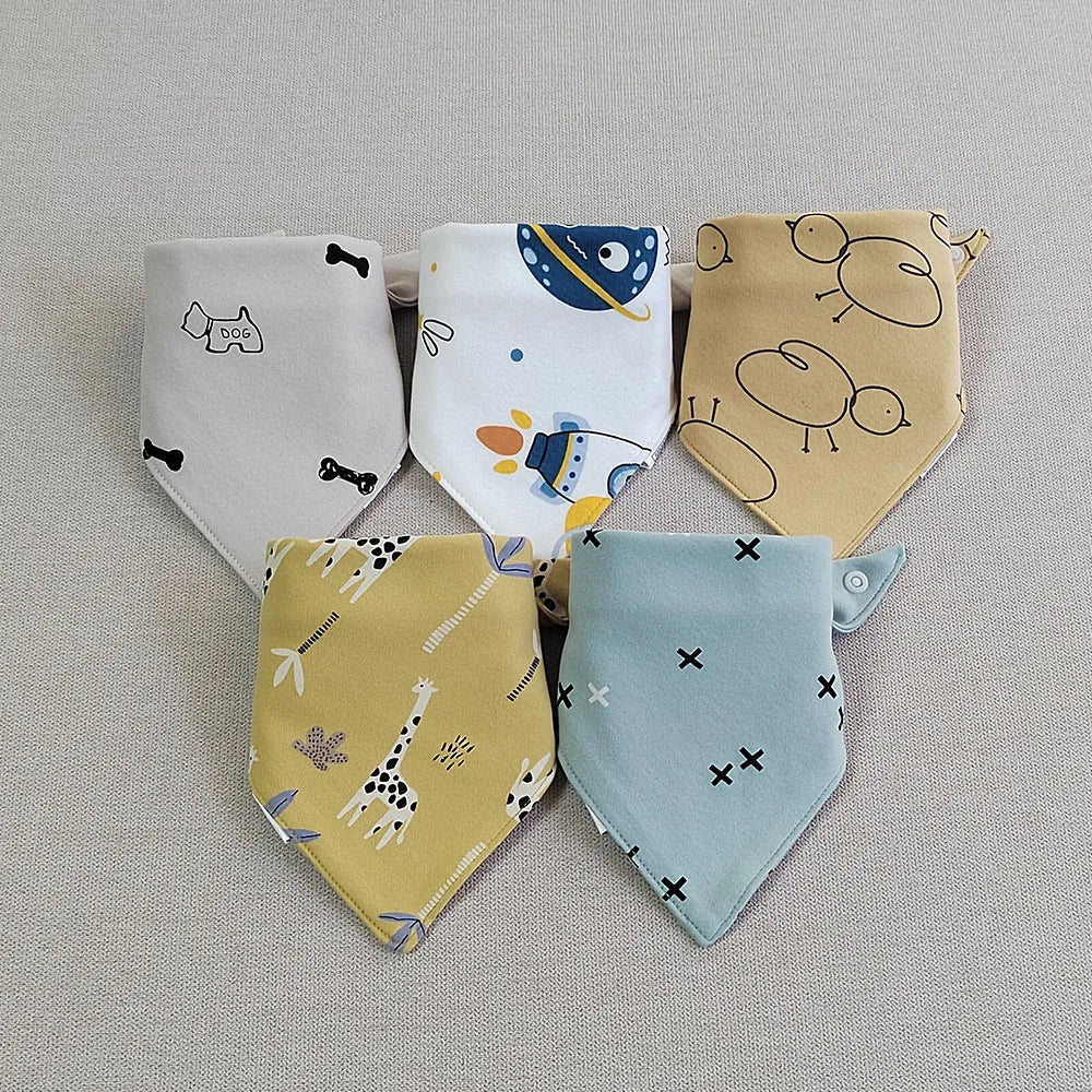 Double cotton triangle bib: drooling has never been so cute! (set of pieces)