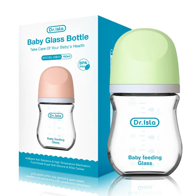 "Dr. Isla" anti-reflux glass bottles - 90ML / 160ML: the perfect ally for newborns