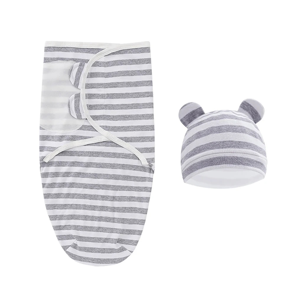 🛌Newborn Sleeping Bag + Hat (0-3 Months) – Summer – Breathable &amp; Soft Cotton