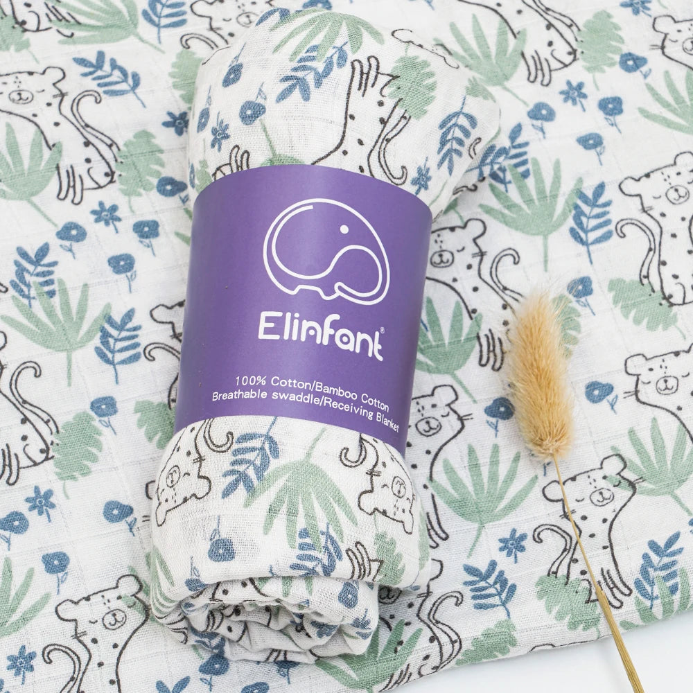 ✨Baby Receiving Blanket 120x110cm – Ultra Soft Cotton Muslin – Multi-purpose (bath, bed, stroller)