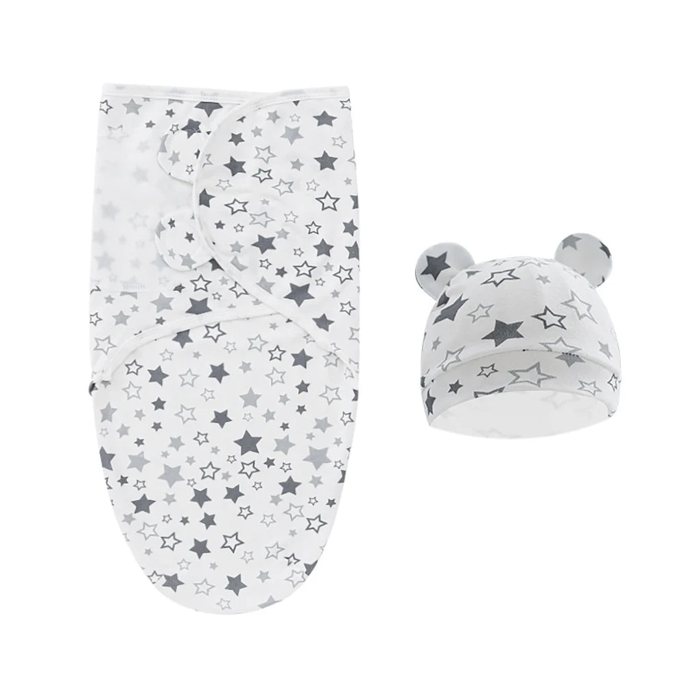 🛌Newborn Sleeping Bag + Hat (0-3 Months) – Summer – Breathable &amp; Soft Cotton