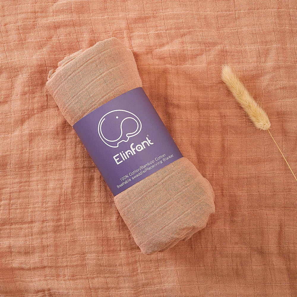 ✨Baby Receiving Blanket 120x110cm – Ultra Soft Cotton Muslin – Multi-purpose (bath, bed, stroller)