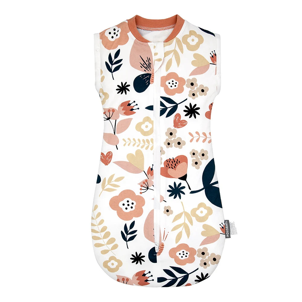🌙 Baby summer sleeping bag – 100% soft cotton – Sleeveless – 0 to 12 months