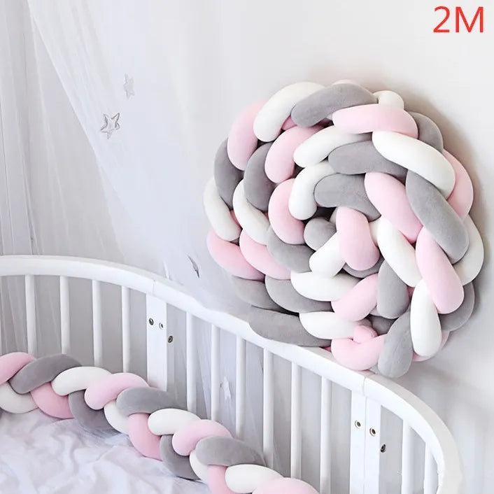 Braided crib bumper: ultra soft &amp; secure! (1m to 4m, several colors available)