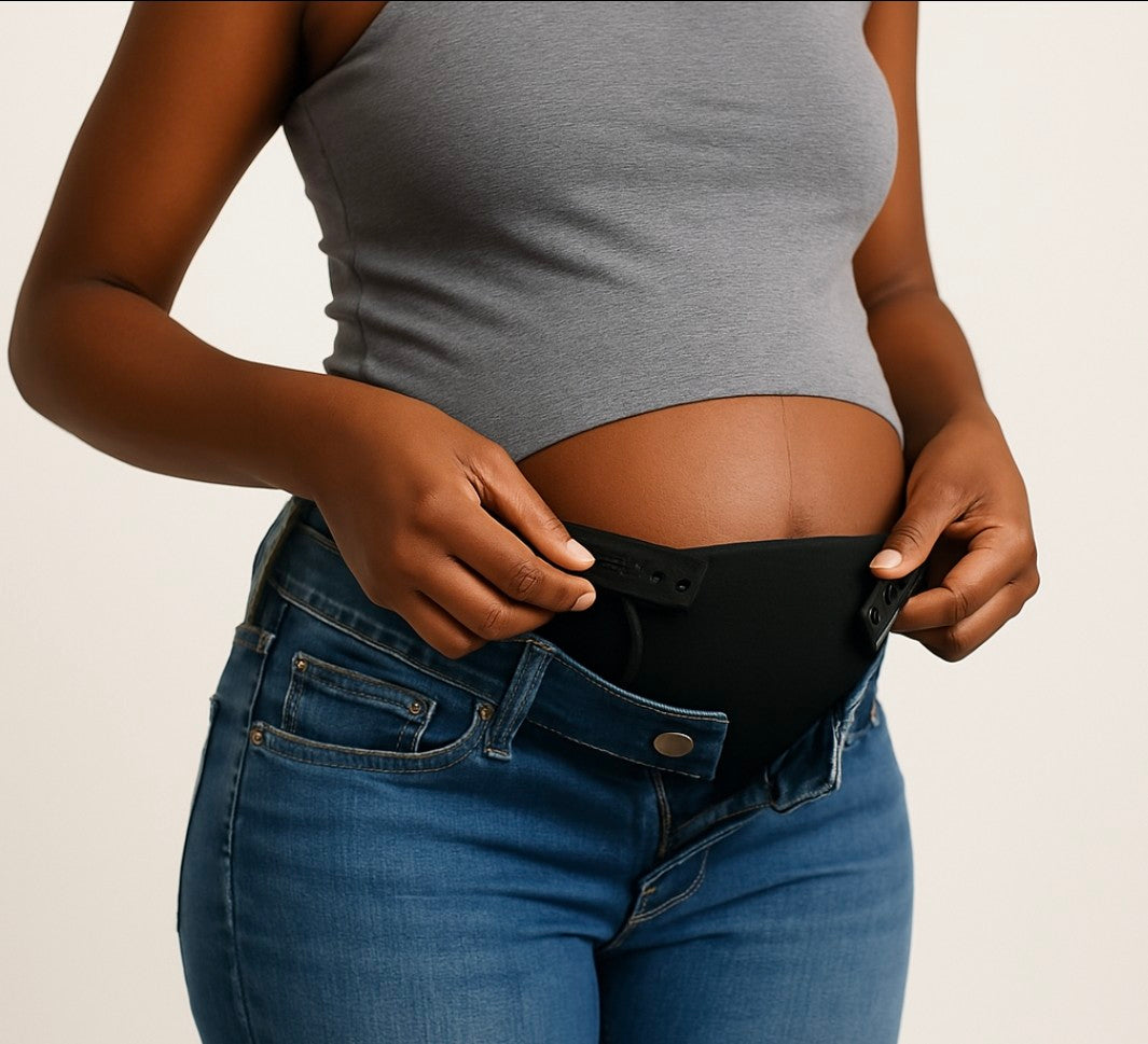 Cinturón de embarazo ajustable - Cinturón elástico para pantalones y faldas, cómodo y práctico